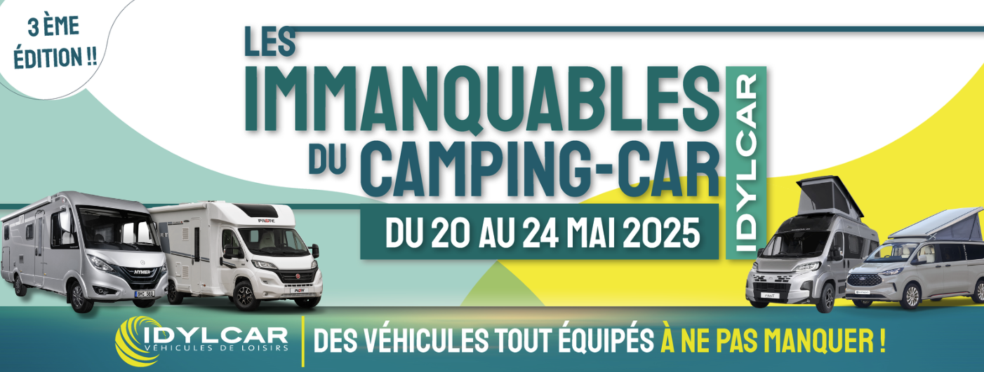 Lire la suite à propos de l’article Du 20 au 24 mai 2025, les Immanquables du Camping-Car