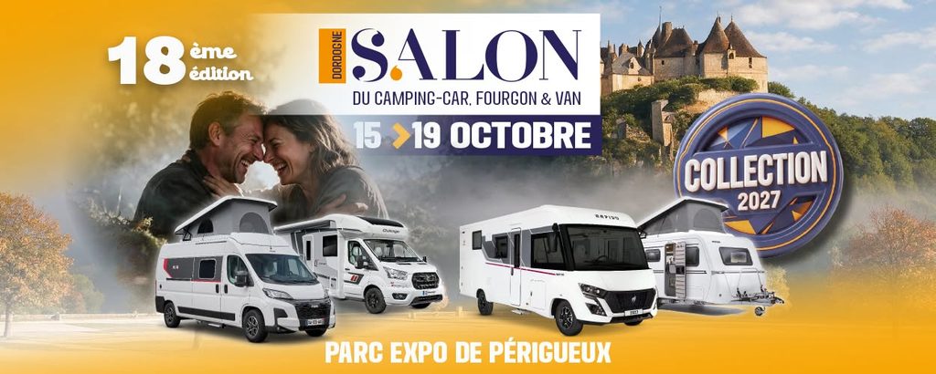 Le Salon du camping-car de Dordogne revient pour une 18ème édition ! Du 15 au 19 octobre